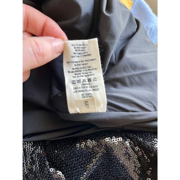 L'Agence Alba Long Sleeve Mini Sequin Dress Black Size 12 - Picture 7 of 7